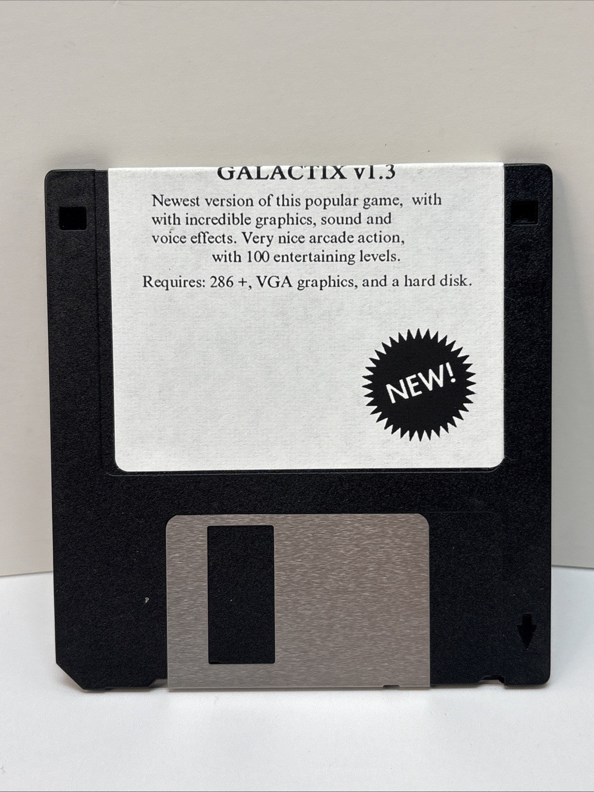Galactix v1.3 PC DOS Game 3.5” Floppy Disk Shareware Cygnus VGA 286+ Vintage