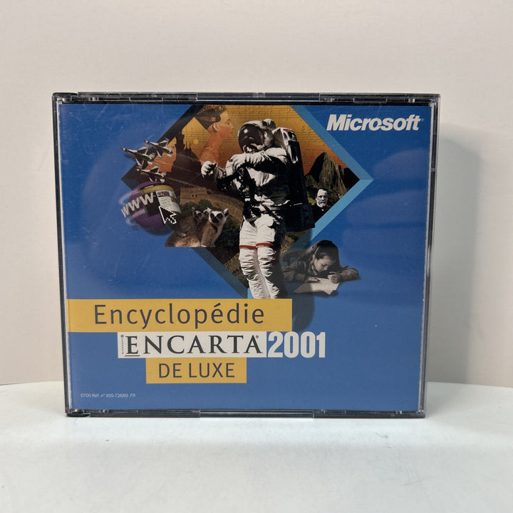 Microsoft ENCARTA Encyclopedia Deluxe 2001 CD-ROM PC 3 Disc Set Complete CIB VG