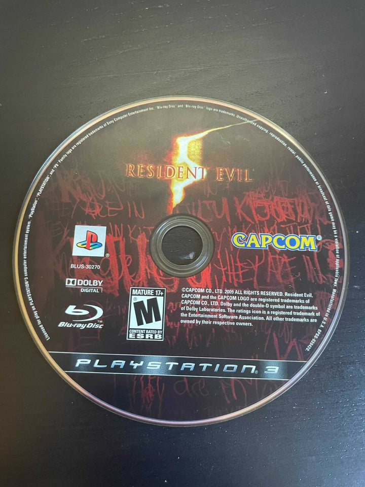 Resident Evil 5 - (Playstation 3, PS3, 2009) Disc Only