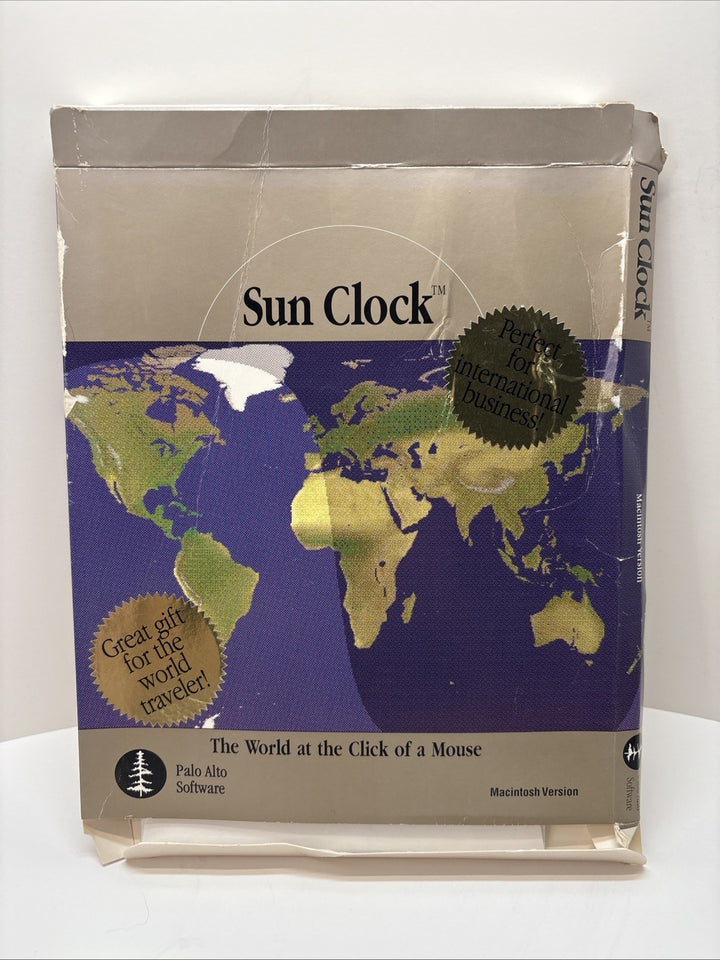 Sun Clock 4.0 Macintosh – Palo Alto Software – Complete in Box – Rare