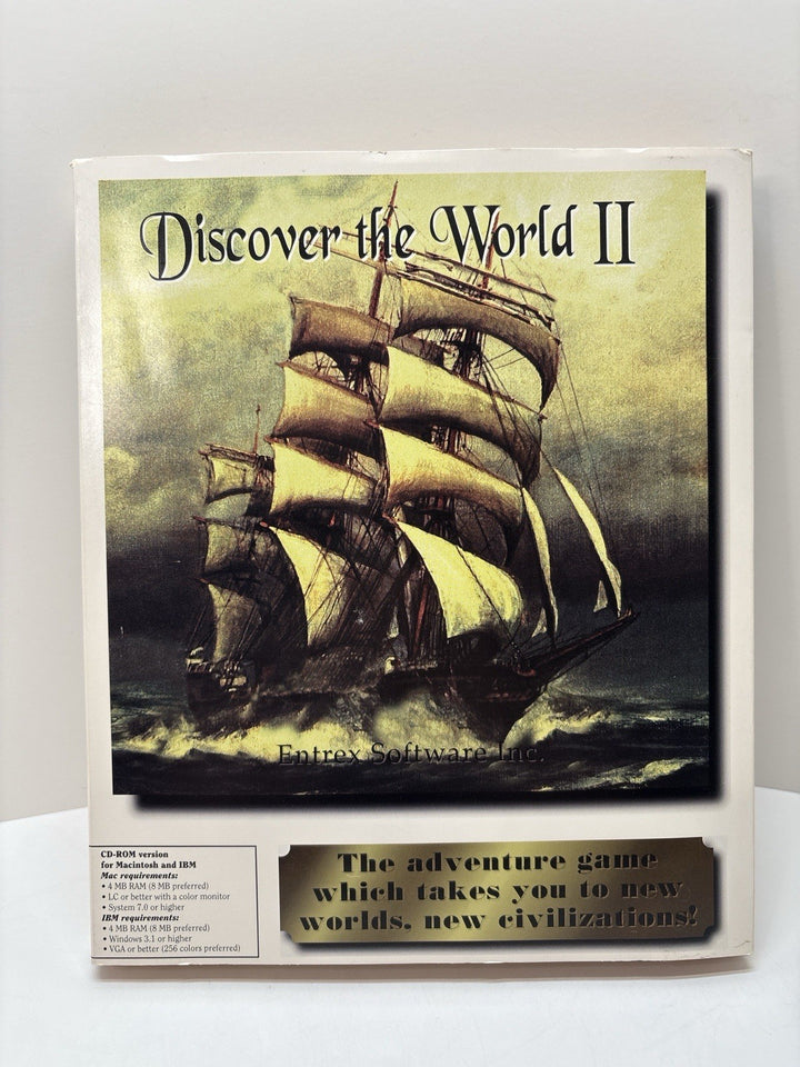 Discover the World II (Entrax 1990s) Big Box PC/Mac CD-ROM Complete CIB
