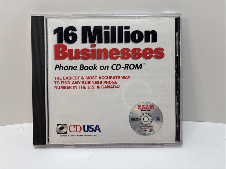 16 Million Businesses Phone Book On CD-ROM