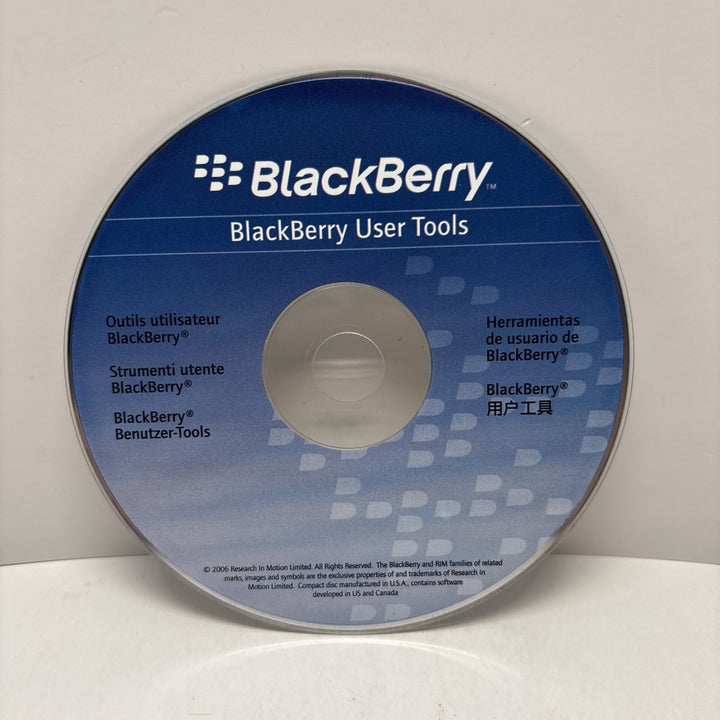 Blackberry User Tools CD Disc Software 2006 Very Good Condiion