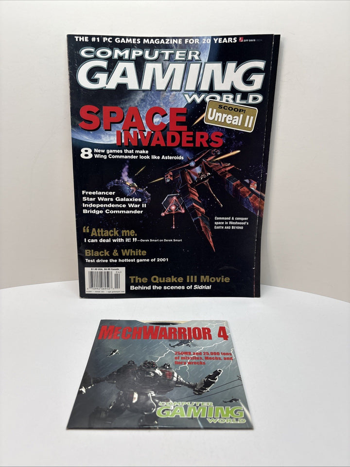 COMPUTER GAMING WORLD MAGAZINE APRIL 2001 #201 SPACE INVADERS - WITH DEMO CD