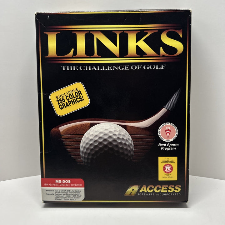 Links Challenge of Golf MS-DOS - Big Box 1991 - Box, Manual & Inserts - No Disks