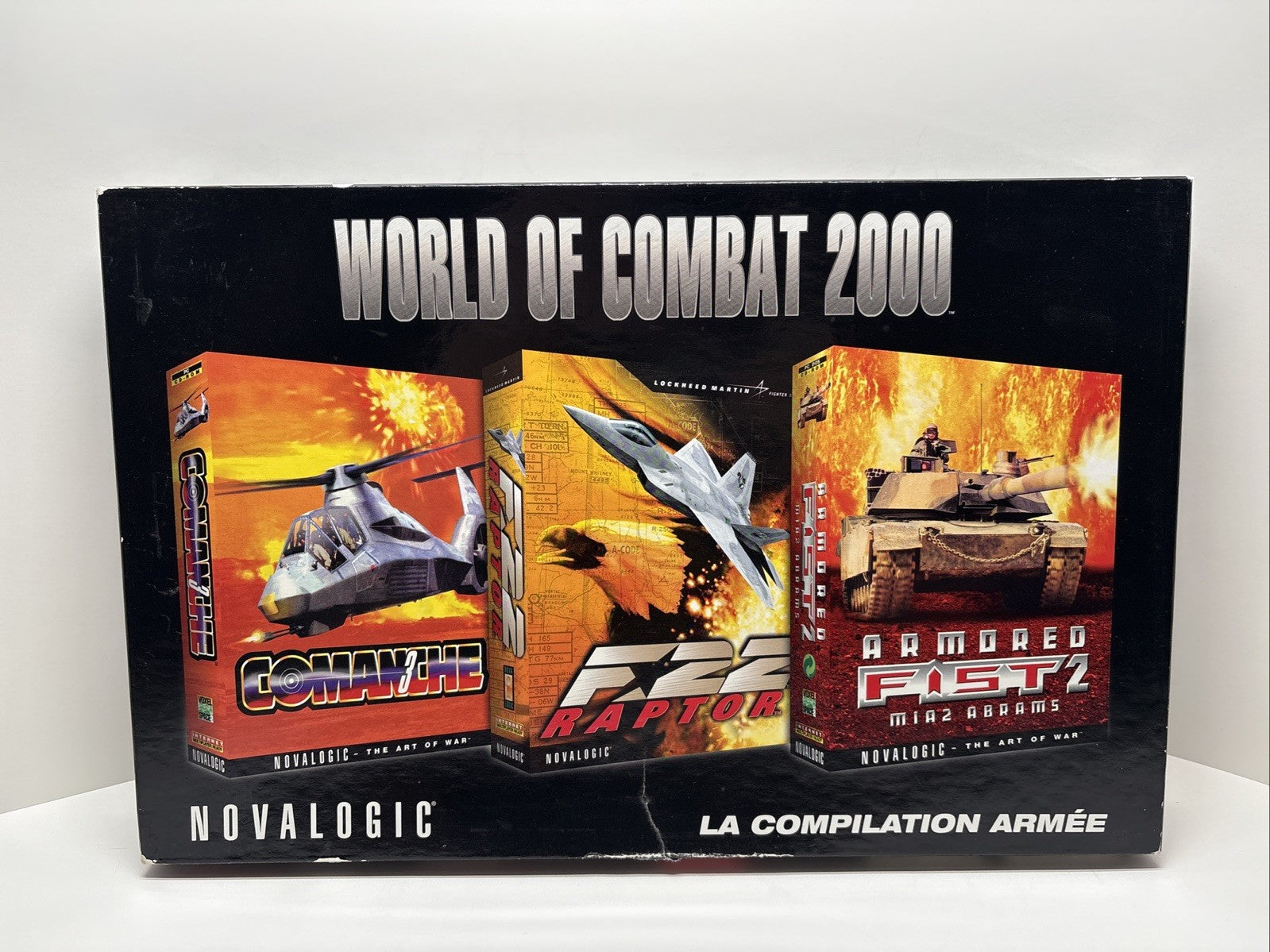 WORLD OF COMBAT 2000 3 in 1 COMBAT WAR SIMS PC, 1999 CD-ROM Games *RARE BIG BOX