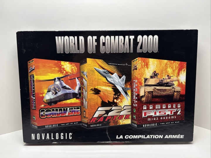 WORLD OF COMBAT 2000 3 in 1 COMBAT WAR SIMS PC, 1999 CD-ROM Games *RARE BIG BOX