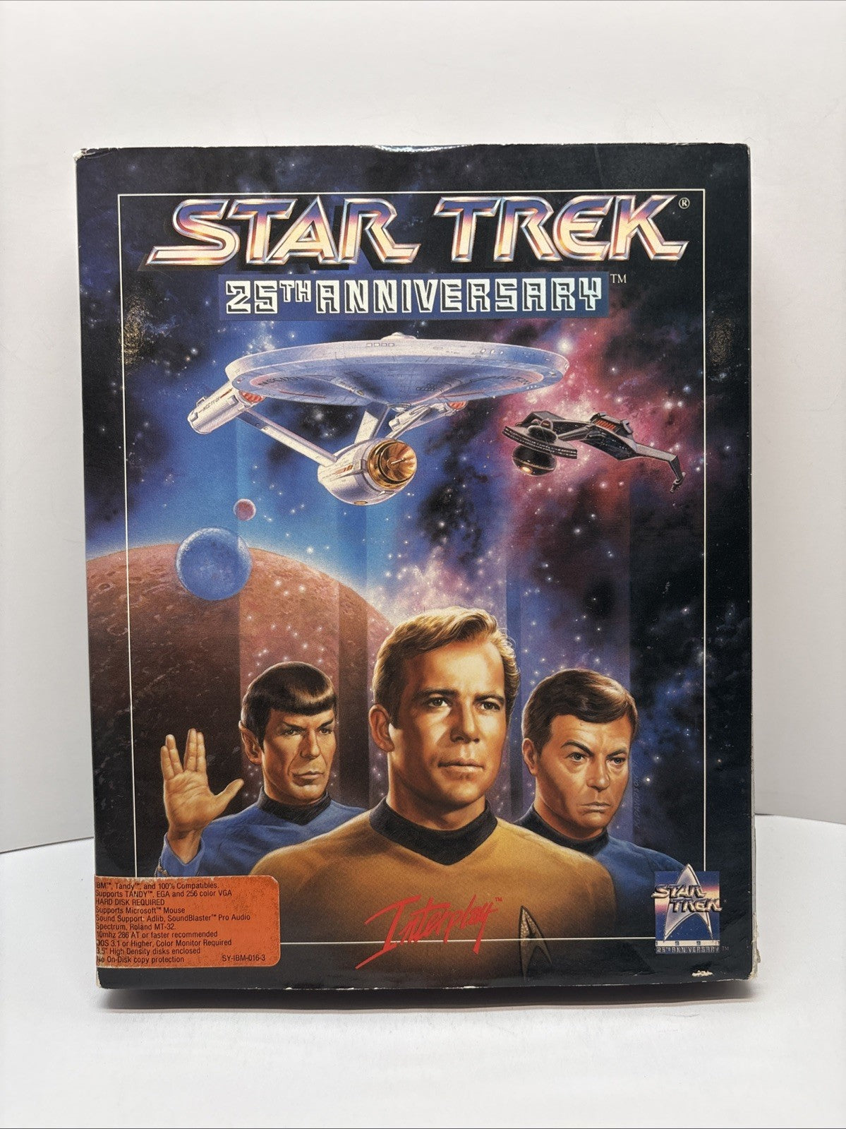 Star Trek 25th Anniversary PC Game Interplay 3.5" Floppy Disks Big Box IBM Tandy