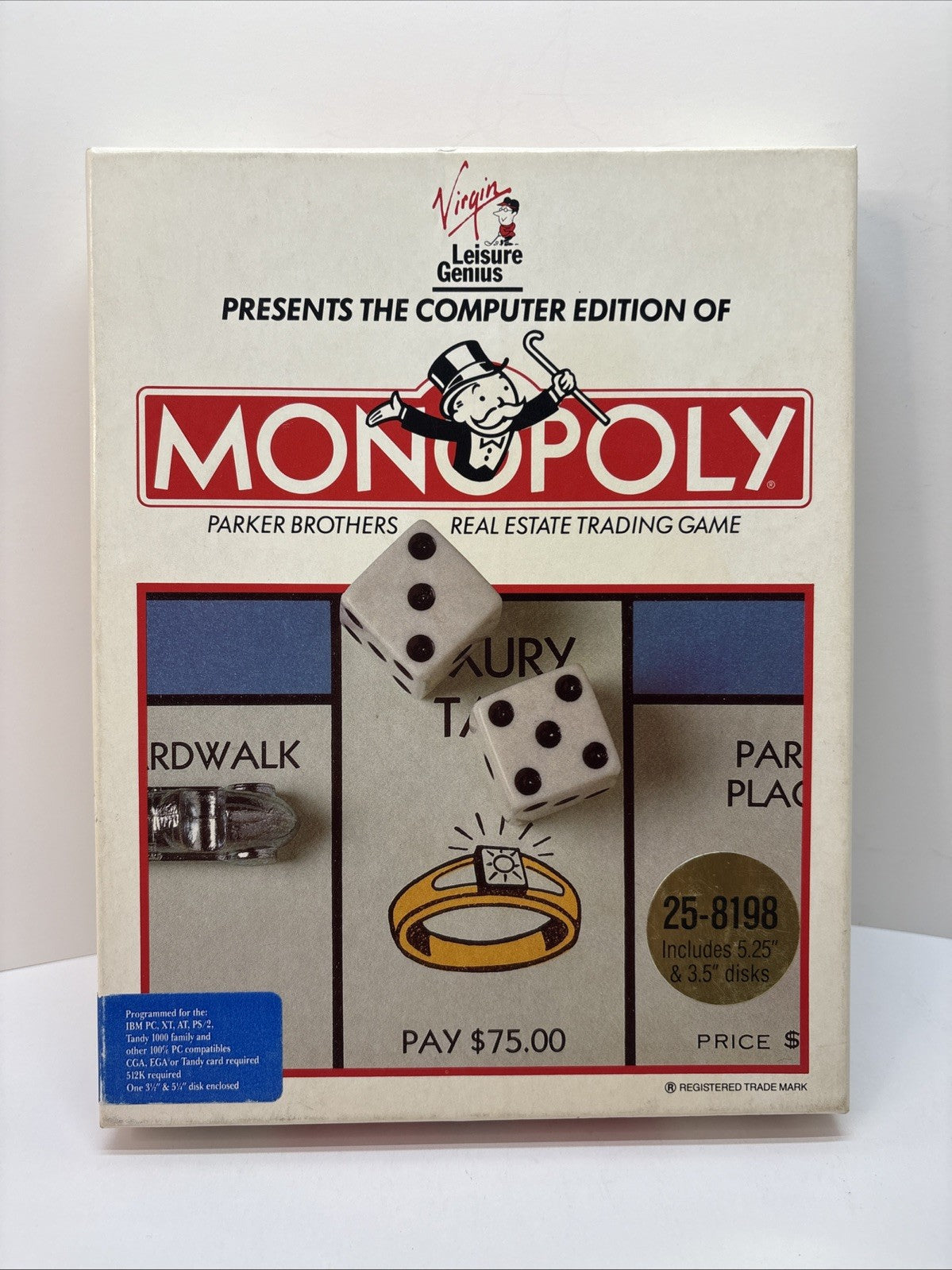 Monopoly 3.5" & 5.25" (PC Game, 1989, IOB, Manual & more) IBM PC, Tandy 1000