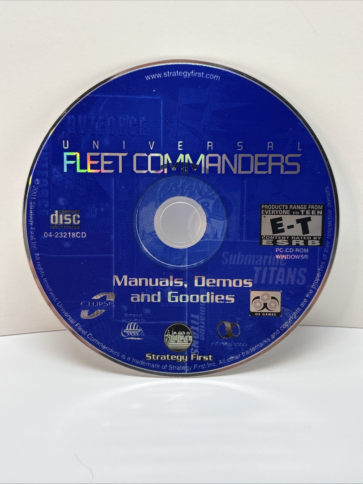 Universal Fleet Commanders PC 2001 - Manuals Demos And Goodies Disc Only