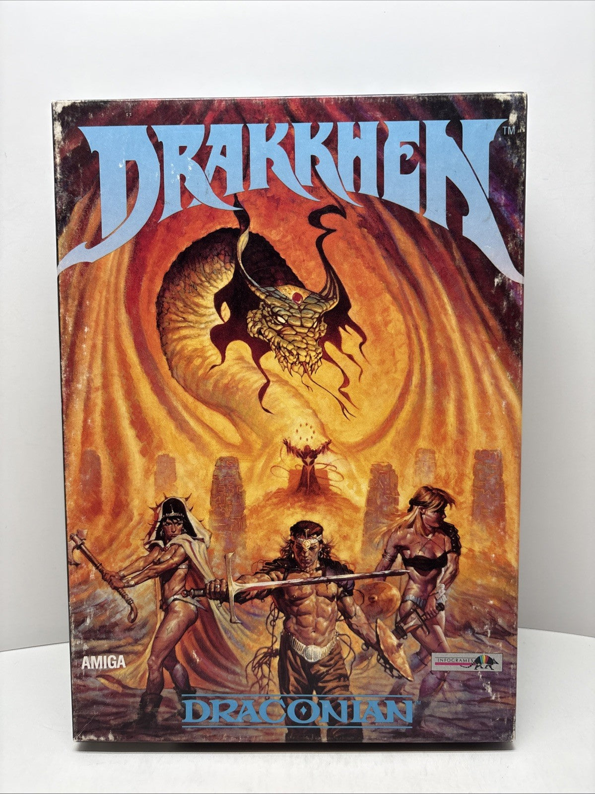 Drakkhen Draconia Amiga Commodore CIB Complete Big Box RPG
