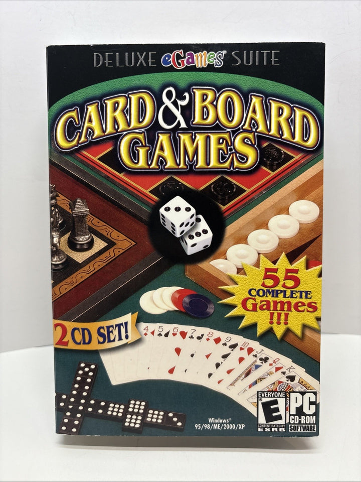 Card And Board Game Set Deluxe Egames Suite PC CD-ROM 2 CD Set