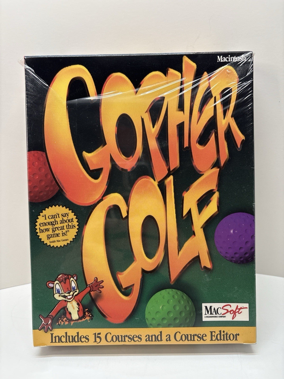 Gopher Golf Macintosh Big Box – Top Open – Complete – MacSoft – 15 Courses