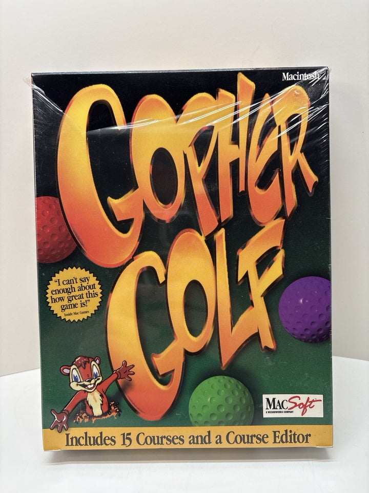 Gopher Golf Macintosh Big Box – Top Open – Complete – MacSoft – 15 Courses