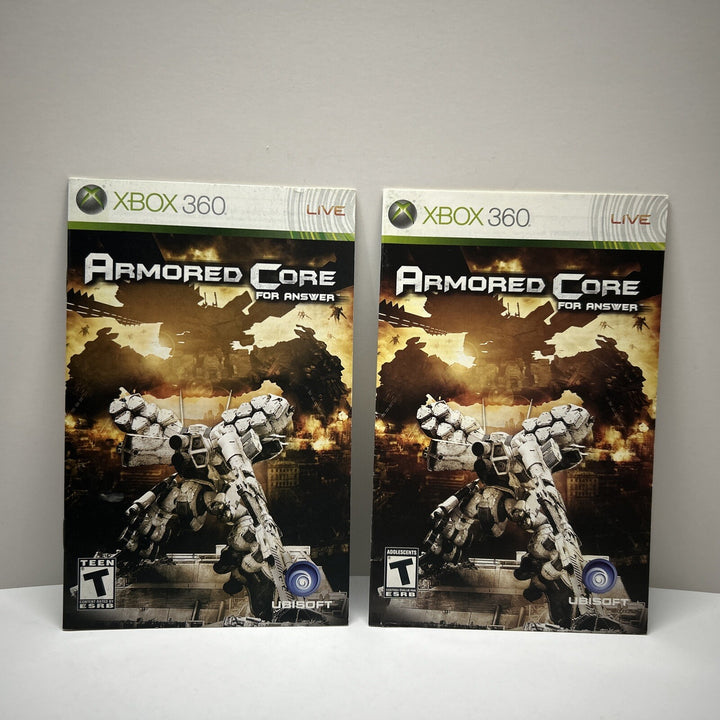 Armored Core: For Answer - Xbox 360 (2008) MANUAL ONLY In English & French