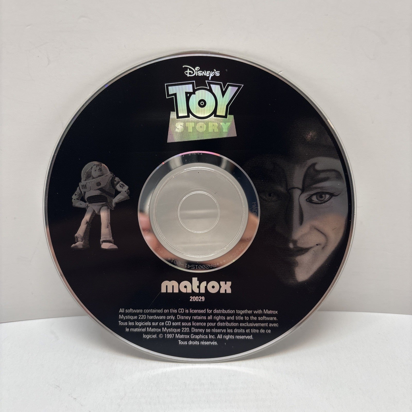 Disney Toy Story Matrox Mystique 220 CD-ROM PC Software 1997 Rare