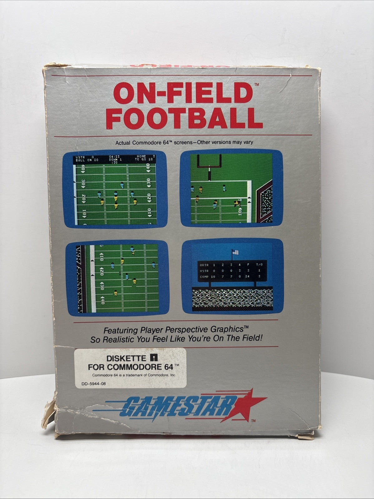 On Field Football (1984) Video Game Commodore 64 - Box, 5.25 Floppy & Manual