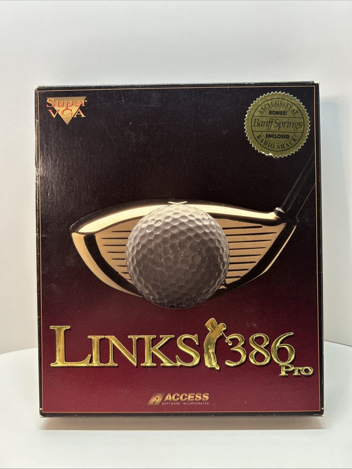 Links 386 Pro - Access MS-DOS  Big Box w/3.5"Disks, Manual, Inserts -Banff Bonus