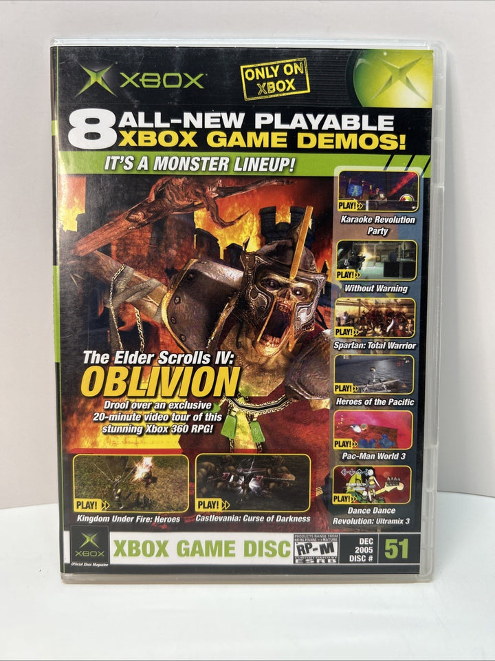 xbox magazine demo disc #51 Dec 2005 - Oblivion - Castlevania: Curse Of Darkness