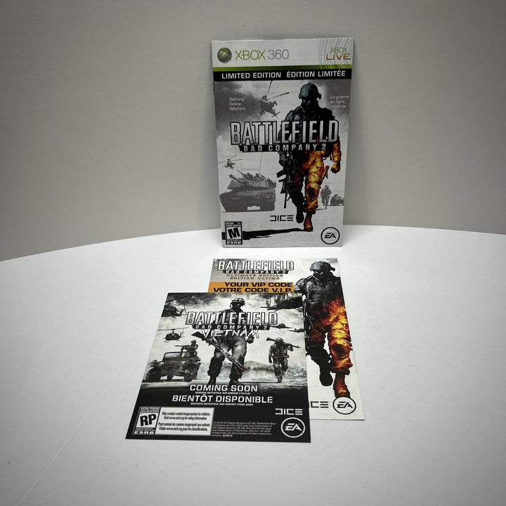 Battlefield: Bad Company 2 -Limited Edition (Xbox 360) - Manual And Inserts Only