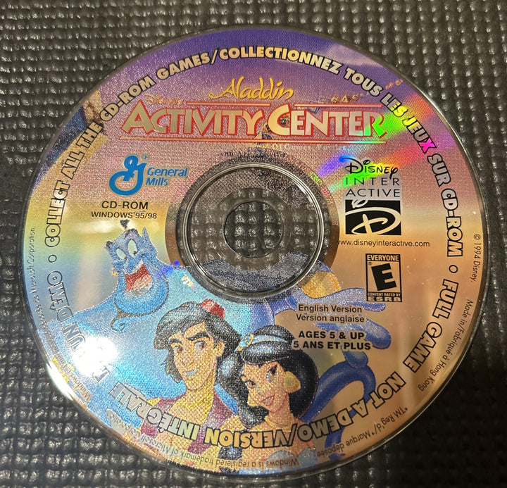 Disney's Aladdin Activity Center CD-Rom - General Mills Cereal Promo (PC, 1994)