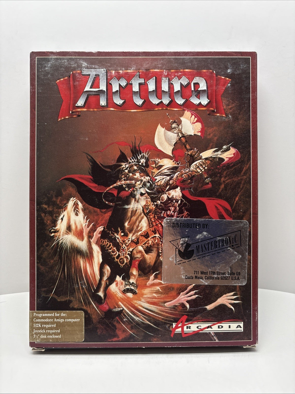 Artura by Arcadia - Vintage Amiga Game on 3.5" Disk -  1989 Big Box