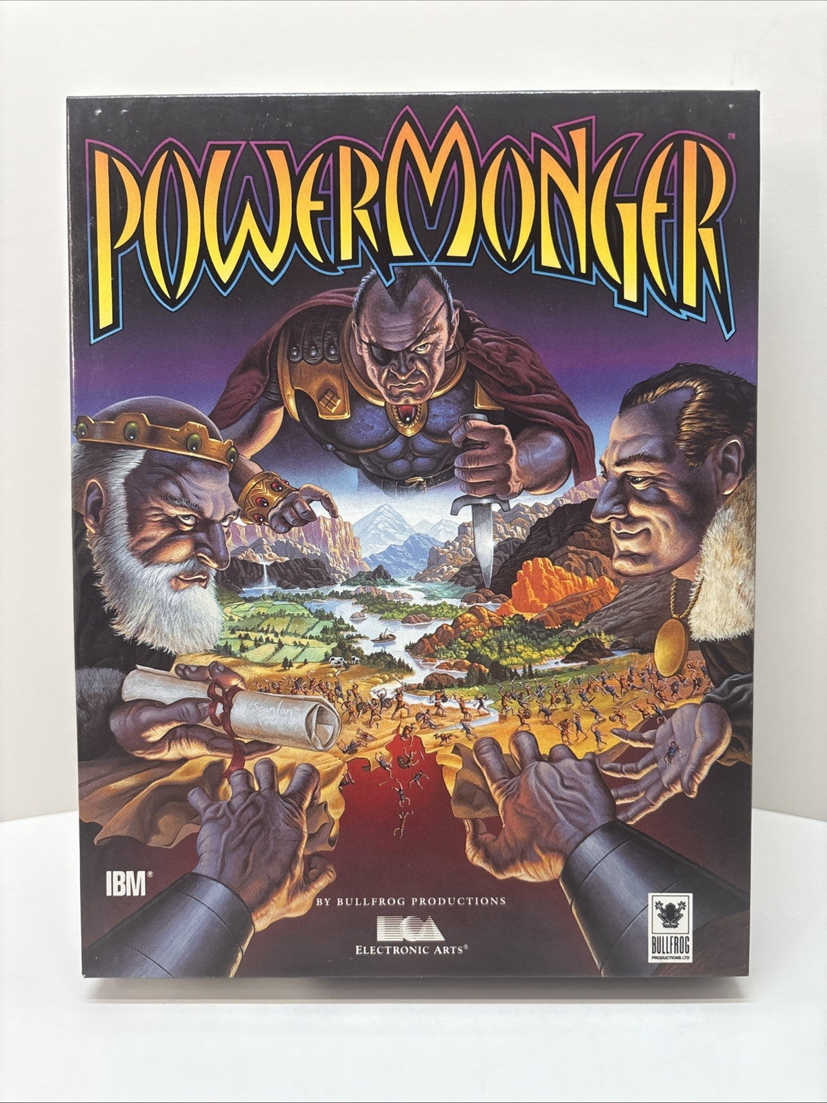 POWERMONGER BIG BOX IBM PC 5.25” Floppies - With Strategy Guide -Electronic Arts