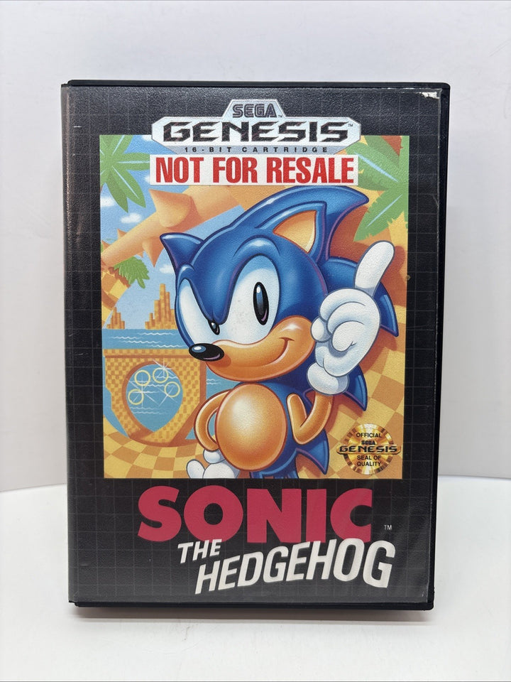 Sonic the Hedgehog Sega Genesis Complete CIB Not For Resale Edition Video Game
