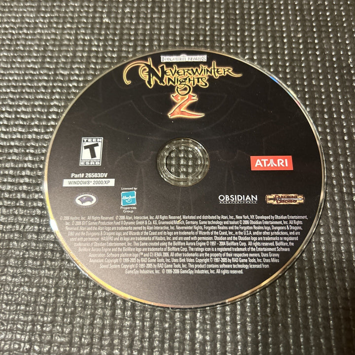 Neverwinter Nights 2 (PC CD-ROM, Atari, 2006) Loose Disc Only Good Condition