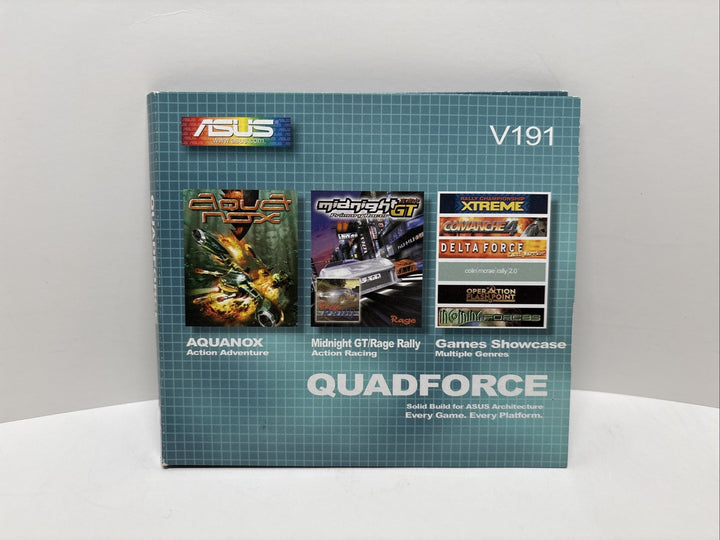 Asus QuadForce (PC, 2000s) V207 Aquanox Midnight GT Rage Rally OEM Disc Set(USA)