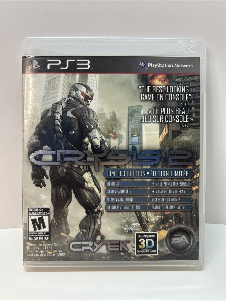 Crysis 2 PS3 CIB W/ Manual - PlayStation 3 Tested Good Condition