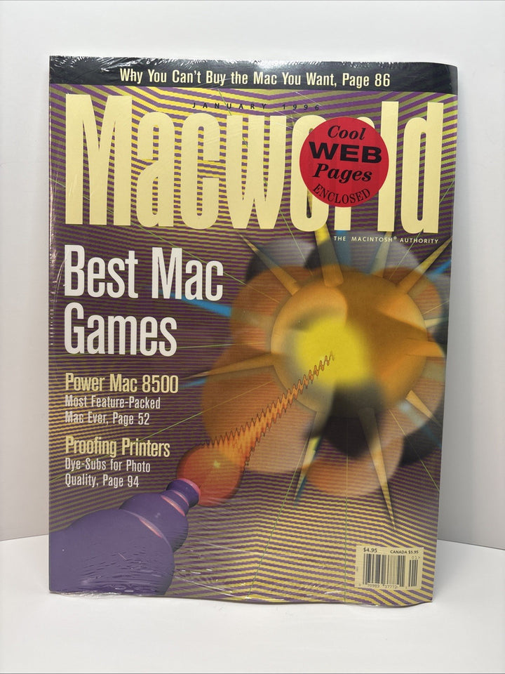 Macworld Magazine January 1996 SEALED Best Mac Games Power Mac 8500 Vintage