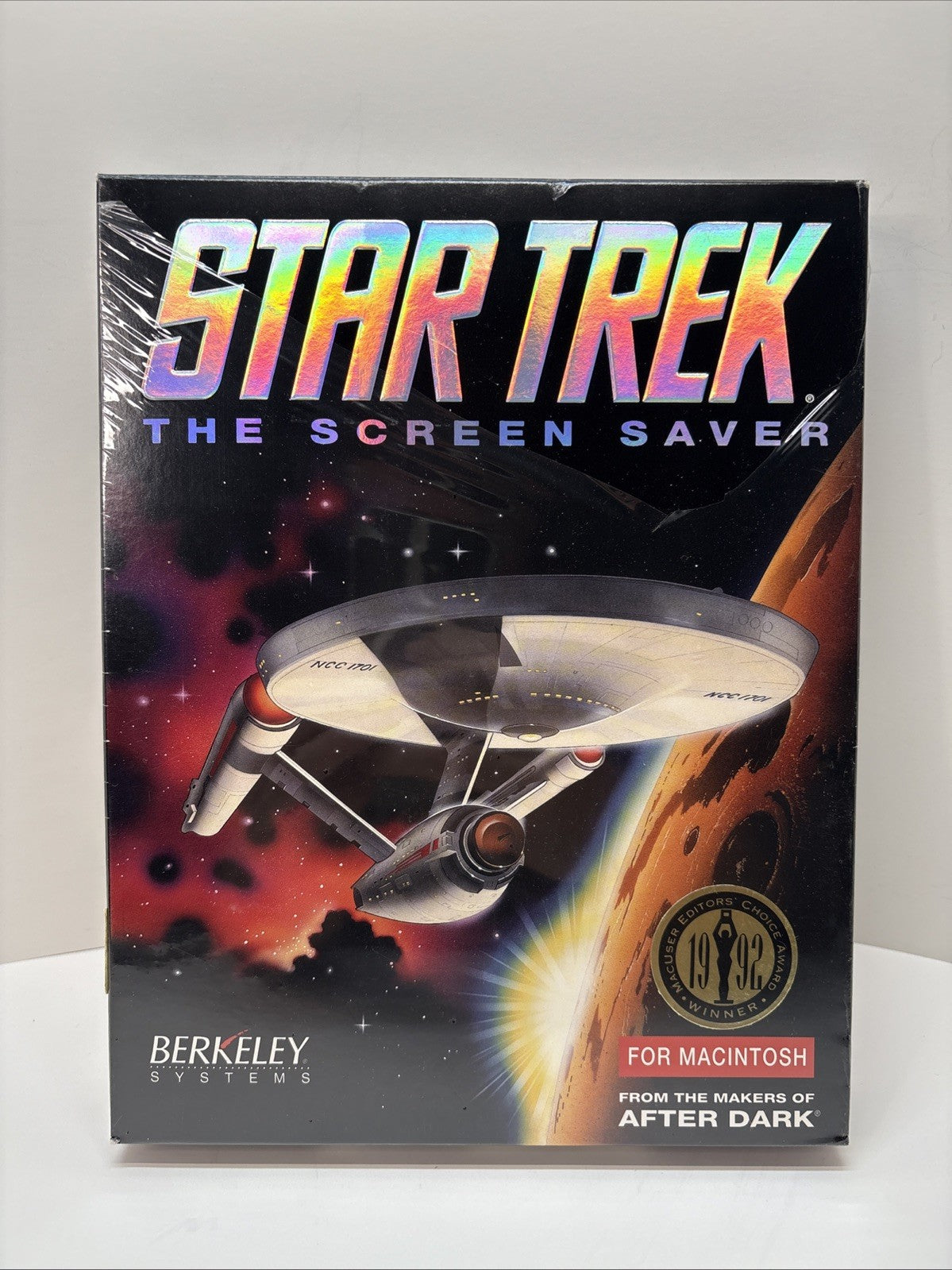 Star Trek Screen Saver Macintosh 3.5" Disk 1992 big box After Dark