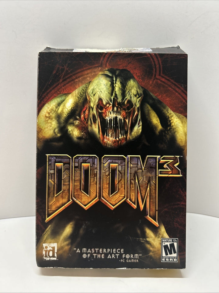 Doom 3 (2004) Small Box PC game - Damaged Top Flap