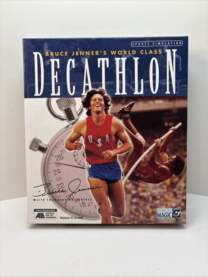 Bruce Jenner's World Class Decathlon PC Game 1996 - Big Box Sealed Disc