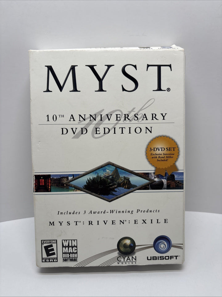 MYST 10th Anniversary DVD Edition Myst Riven Exile (Windows/Mac 2003) 3 Disc Set