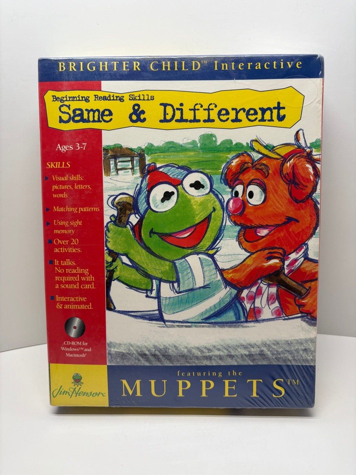Same and Different Muppets PC CD-ROM Sealed Big Box Brighter Child 1995