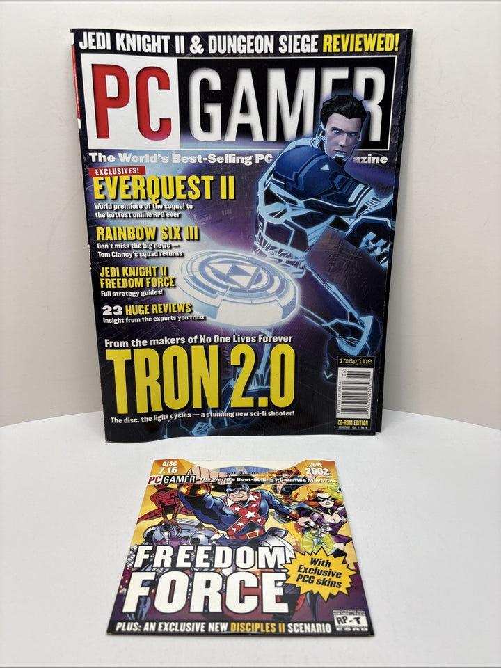 PC Gamer Magazine Vol 9 No 6 (#98) June 2002 Tron 2.0 With Demo Disc