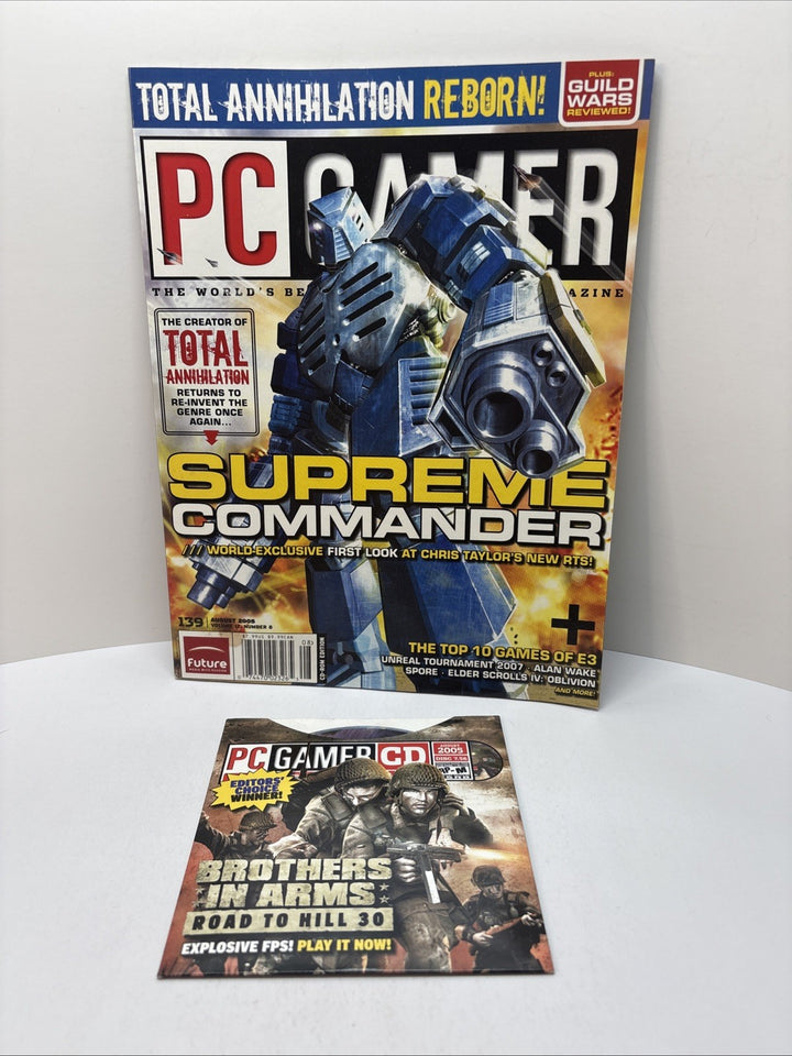 PC Gamer Magazine Aug 2005 Issue 139 Supreme Commander With Demo Disc
