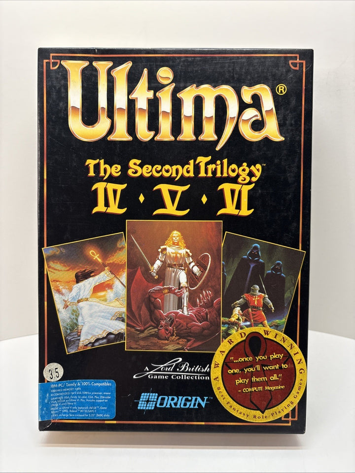 Ultima The Second Trilogy (IV-V-VI) 1990 PC – Big Box – Complete 3.5”
