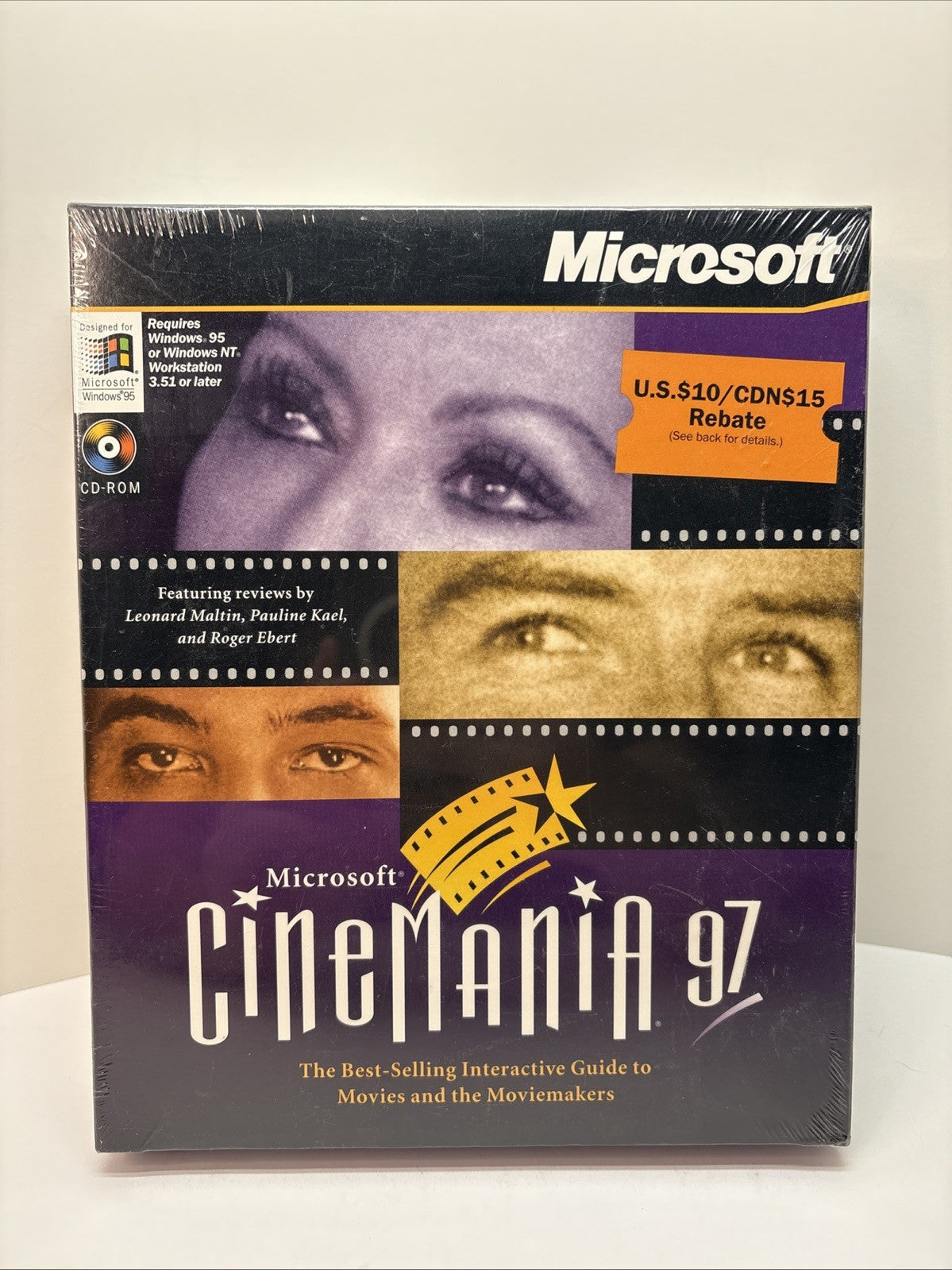 Microsoft Cinemania 97 Windows 95 Interactive Guide to Movies & Moviemakers NEW