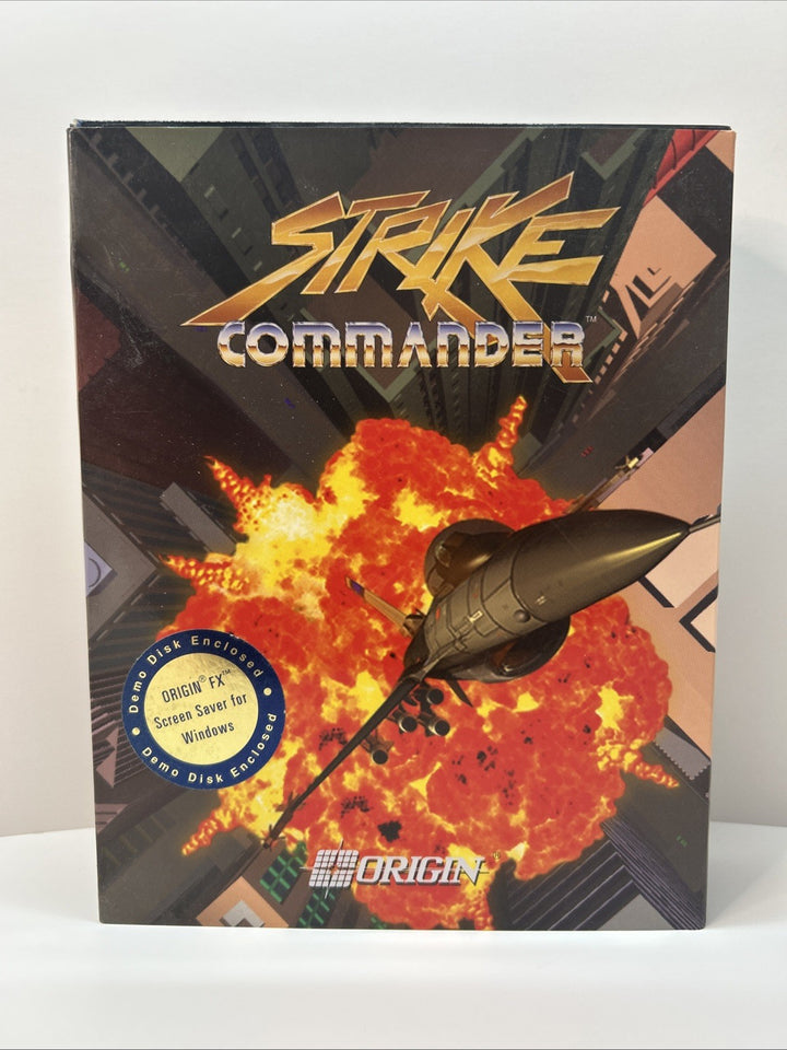 Strike Commander Origin 1993 3.5" Disks Origin PC Big Box Complete - French