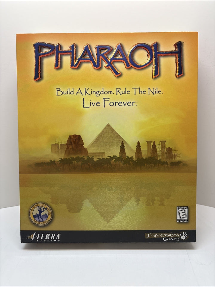 Pharaoh (1999, PC CD-ROM, Sierra) Big Box Complete CIB + Trader’s Guide (map)