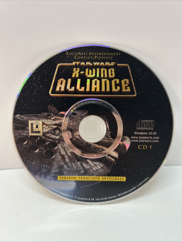 Star Wars: X-Wing Alliance (PC, 1999) French Français CD 1 Only
