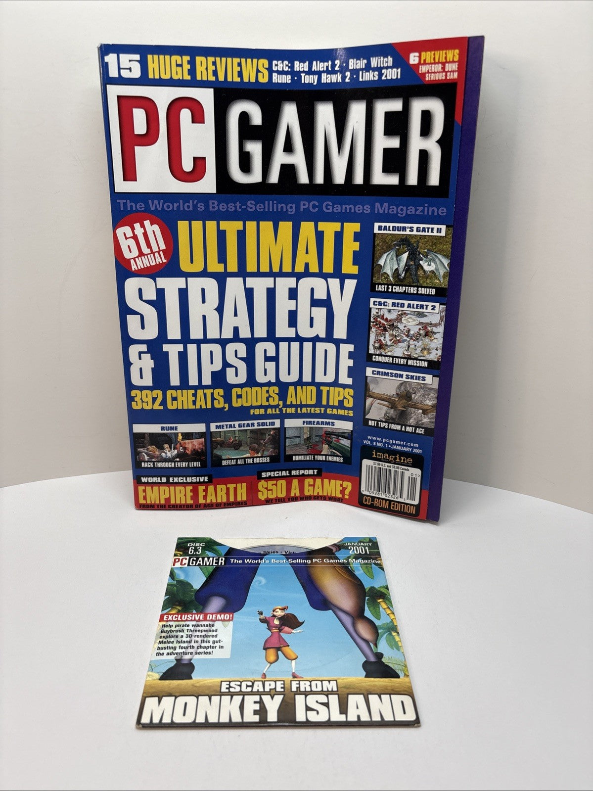 PC Gamer Magazine January 2001 Vol 8 #1 Ultimate Strategy With Demo Disc
