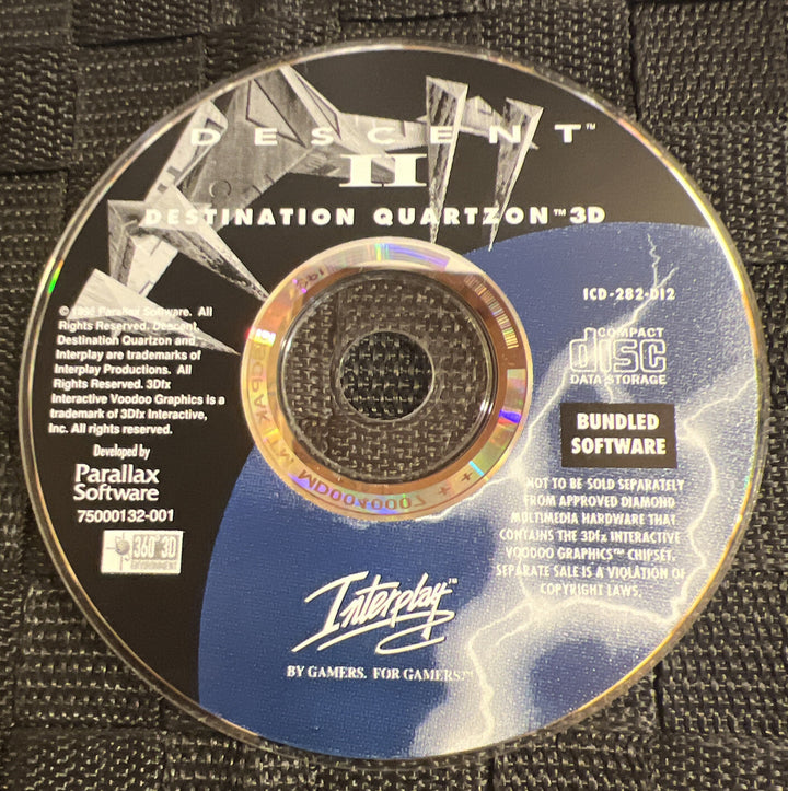 Interplay Descent II 2 : Destination Quartzon 3D PC Game CD-ROM