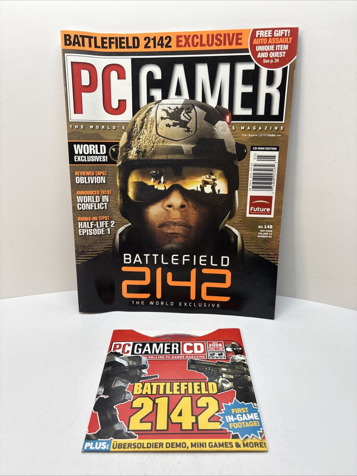 PC Gamer Magazine Issue 148 May 2006 Battlefield 2142 Cover With DVD Demo Disc