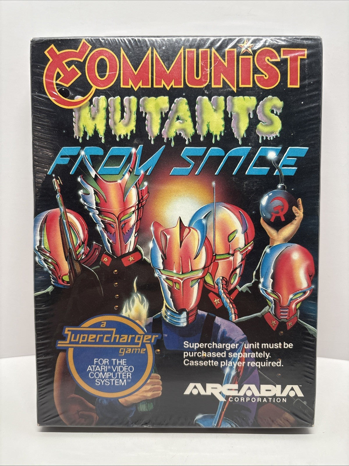 Communist Mutants From Space (1982) Arcadia Atari 2600 + Supercharger - Sealed