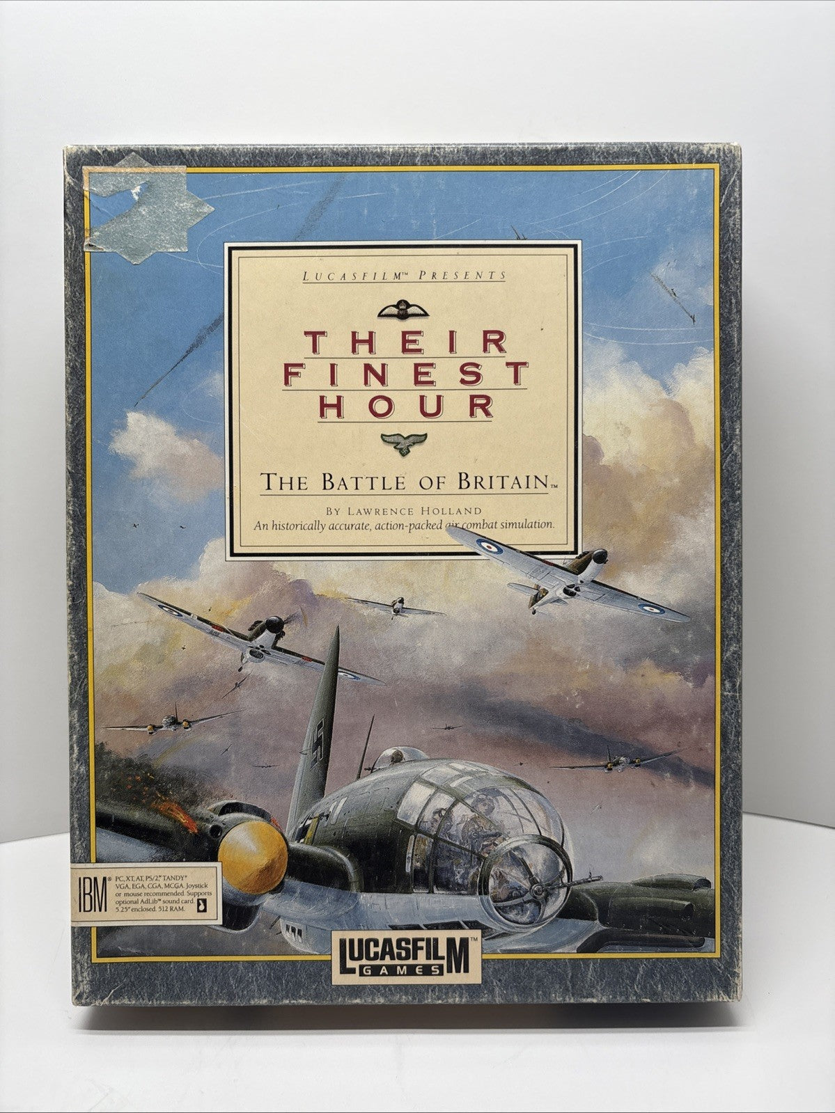 Their Finest Hour: The Battle of Britain - 5.25" IBM PC 1989 BIG BOX - LucasFilm