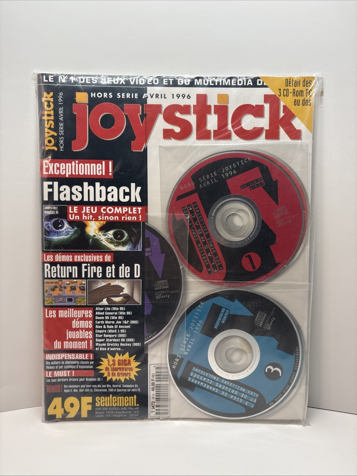 Joystick Hors-Série Avril 1996 Magazine + 3 CD-ROM Flashback Full Game RARE